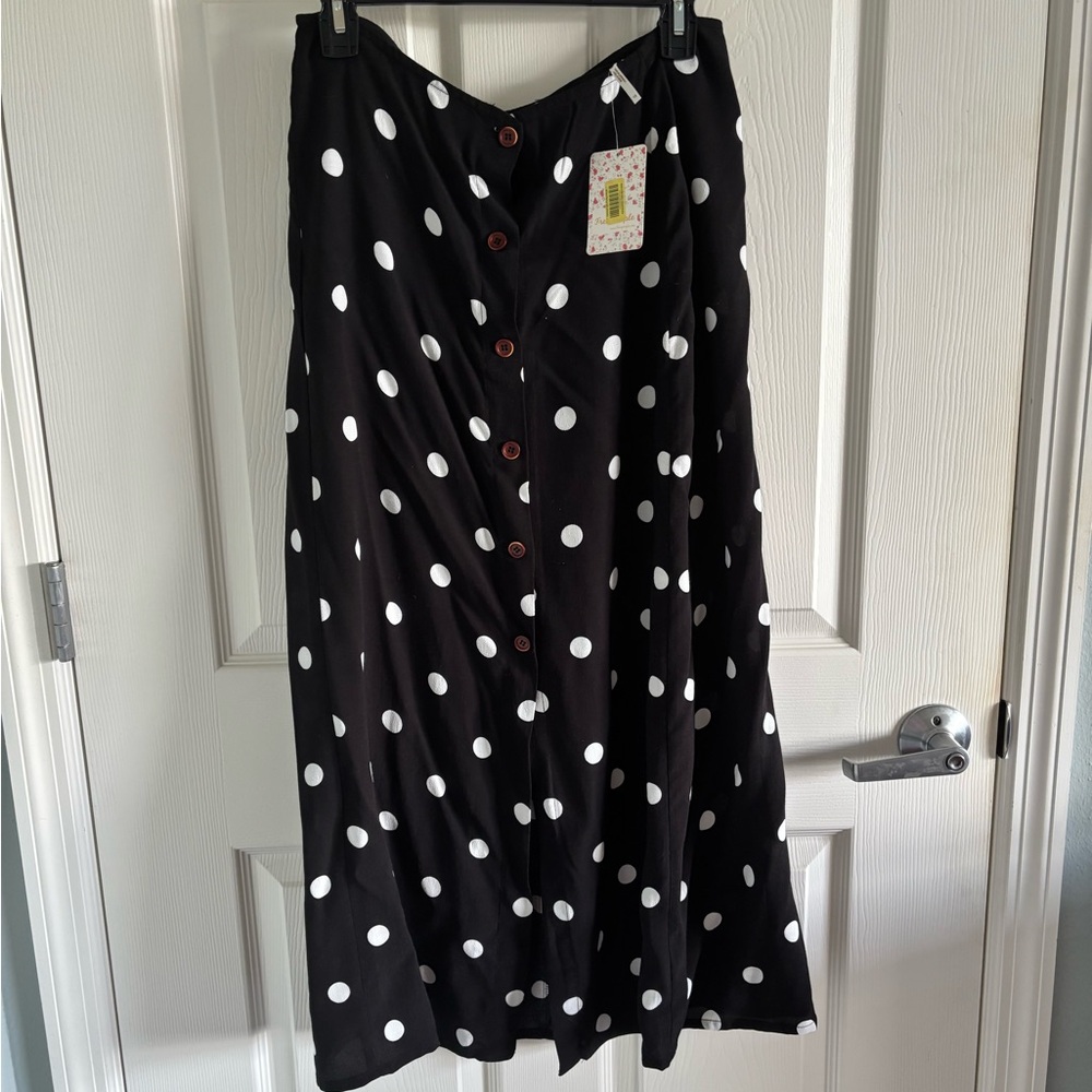 Free People Polka Dot Midi Skirt - NWT
